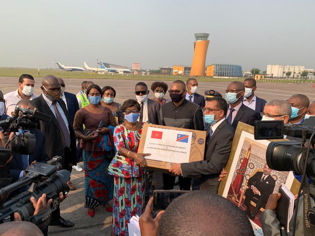 The medical aid reached Kinshasa on June 16th where it was met by the Minister of Scientific Research HE José Mpanda Kabangue, Minister of State &for Foreign Affairs, HE Marie Tumba Nzeza, Special Advisor to the Head of State's on Health and Task Force Coordinator, Roger Kamba.