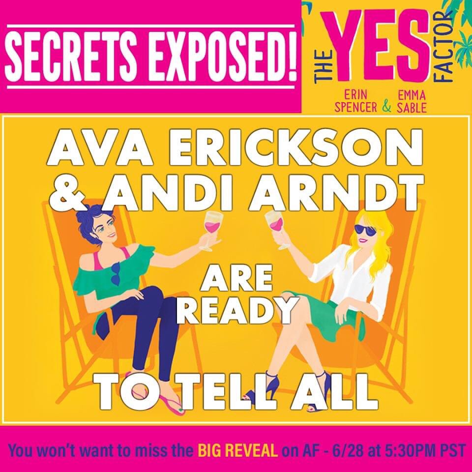 Join us in Aural Fixation on Facebook June 28th @ 5:30 pm PT to chat with 2 👑 of #romanceaudio <a href="/avaundercover/">Ava Erickson</a> and @andi_arndt! Secrets will be exposed &amp; you want to be there! They’ll talk about The Yes Factor by <a href="/ErinSpencerLA/">Erin Spencer</a> &amp; #emmasable, so tune in to #AFLive! <a href="/audible_com/">Audible</a>