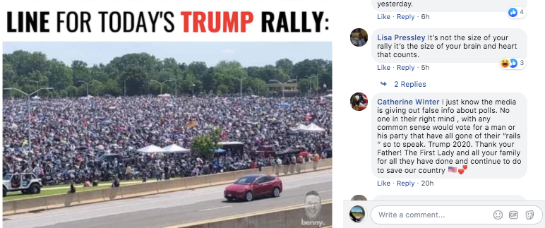 I think anyone in Oklahoma could point out that is not Tulsa (Where is the BOK Center? What are those trees? Right along the highway?) ... and as someone monitoring all the coverage Saturday, there were no crowds like that at all Saturday in Tulsa11/