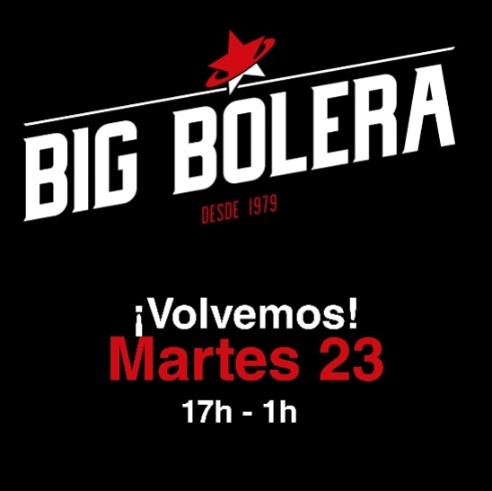 bigbolera's tweet photo. Después del parón, volvemos a vernos en la Bolera con todas las medidas de seguridad desde el Martes 23, de 17h a 1am.
¡Os esperamos! https://t.co/cO5Qn2f9cK