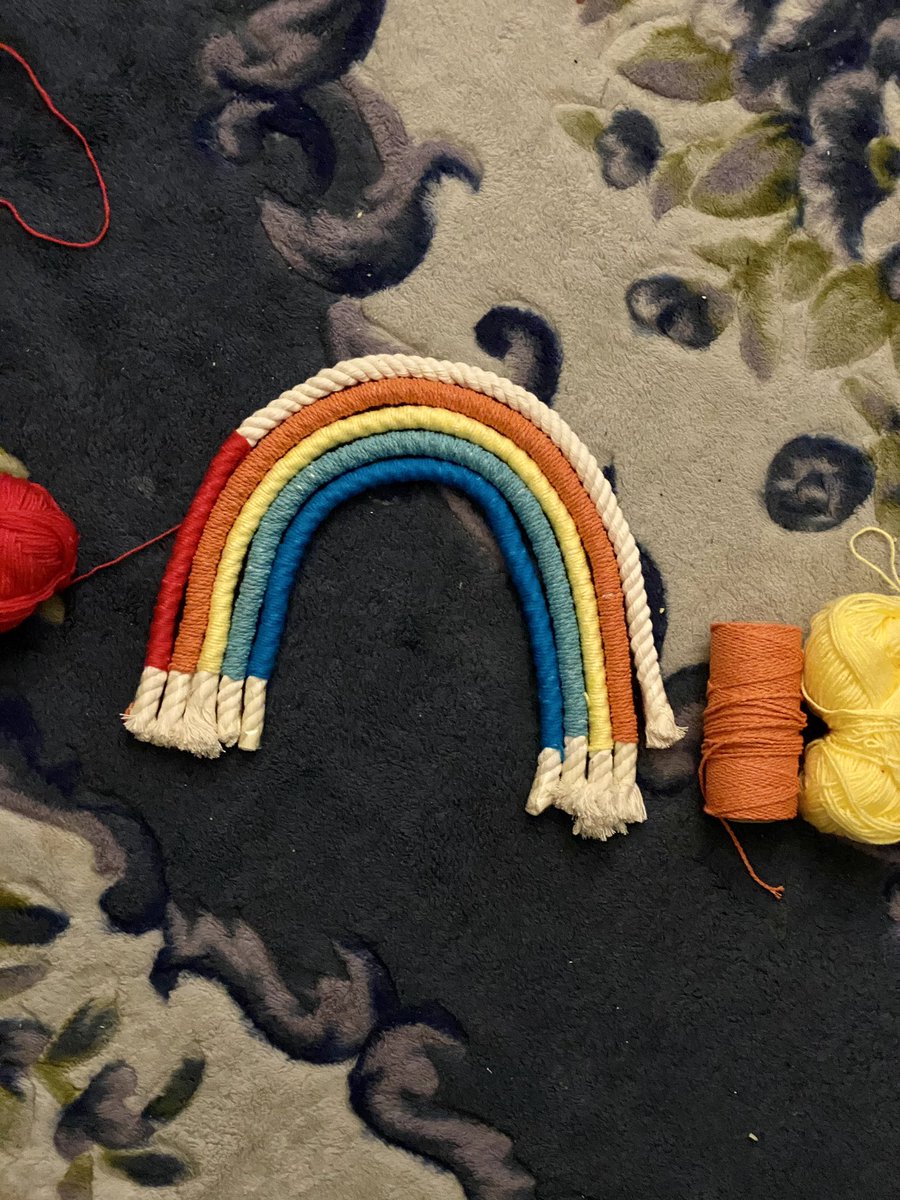 isrockstar's tweet photo. ..currently while its raining outside and its 230am 😬

#thingsyoudowhenyourkidsleep 
#rainbowmacrame https://t.co/Cc4LAUXwvr