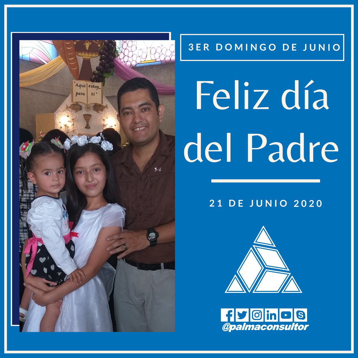 palmaconsultor's tweet photo. Feliz día del Padre para todos los que tienen la dicha de ser papá.
#DiaDelPadre #Palma #PalmaConsultor #PalmaGroup #GrupoPalma #TeamPalma #EquipoPalma #Barquisimeto #Lara #Venezuela #Caracas #DistritoCapital #Miranda #Trujillo #Valera #Bocono #Acarigua #Portuguesa #Araure https://t.co/BHJ2zcnb7F