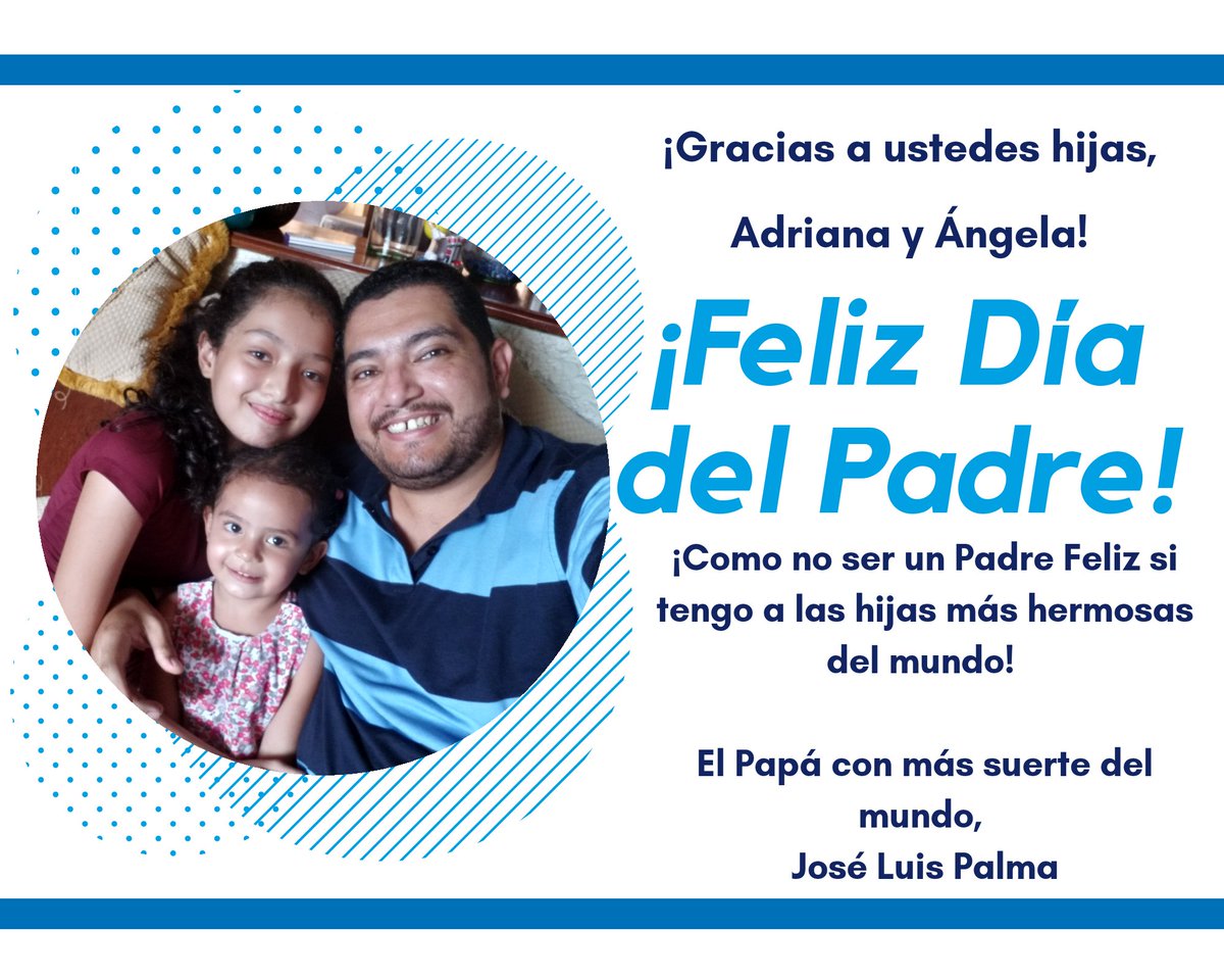 joseluispalma's tweet photo. Feliz día del Padre para todos los que tienen la dicha de ser papá.
#DiaDelPadre #Palma #PalmaConsultor #ClubPalmaSpin #ClubDeTenisDeMesaPalmaSpin #PalmaGroup #GrupoPalma #TeamPalma #EquipoPalma #Barquisimeto #Lara #Venezuela #Caracas #DistritoCapital #Miranda #Trujillo #Valera https://t.co/Z3aCawyFCN