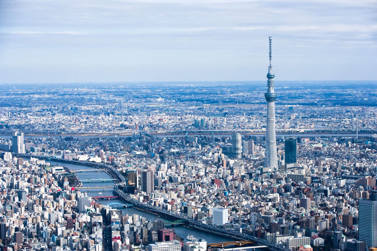 Japanese skylines that look very sci-fi:1. The brooding cyberpunk fortress2. The mysterious spire of unknown function3. The spaceship landing pad4. The gundam