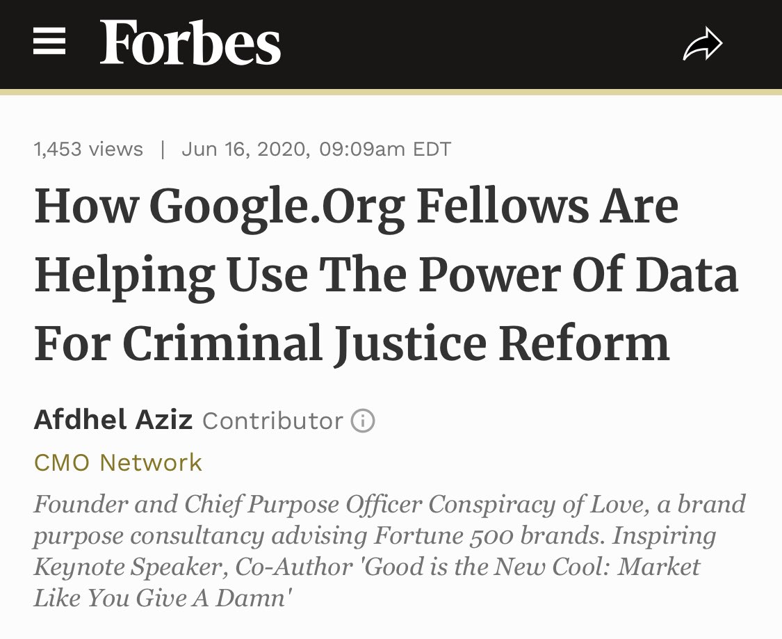 ageiduschek's tweet photo. A perfect example of corporate lip service to the racial justice movement.

This project ended > 1 year ago!

The only reason the use of present tense is valid: half of the Google engineers have since quit to work for partner orgs @verainstitute and @RecidivizOrg (not mentioned). https://t.co/zih7xurQwR