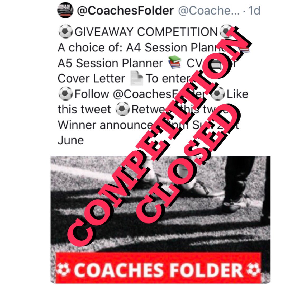 CoachesFolder's tweet photo. ⚽️Congratulations to @SamWright1_  Please DM us with your prize choice⚽️ https://t.co/tu1tm7uz07