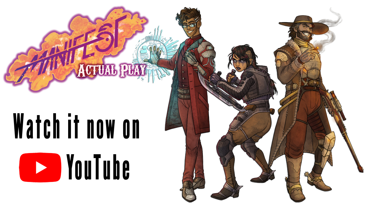 ManifestRpg's tweet image. The Manifest Actual Play Campaign is now available on YouTube! We have the first handful of episodes up now, with more on the way! Go to: youtube.com/channel/UCc5tr… to watch and subscribe! 

#ManifestTheRPG #ManifestActualPlay