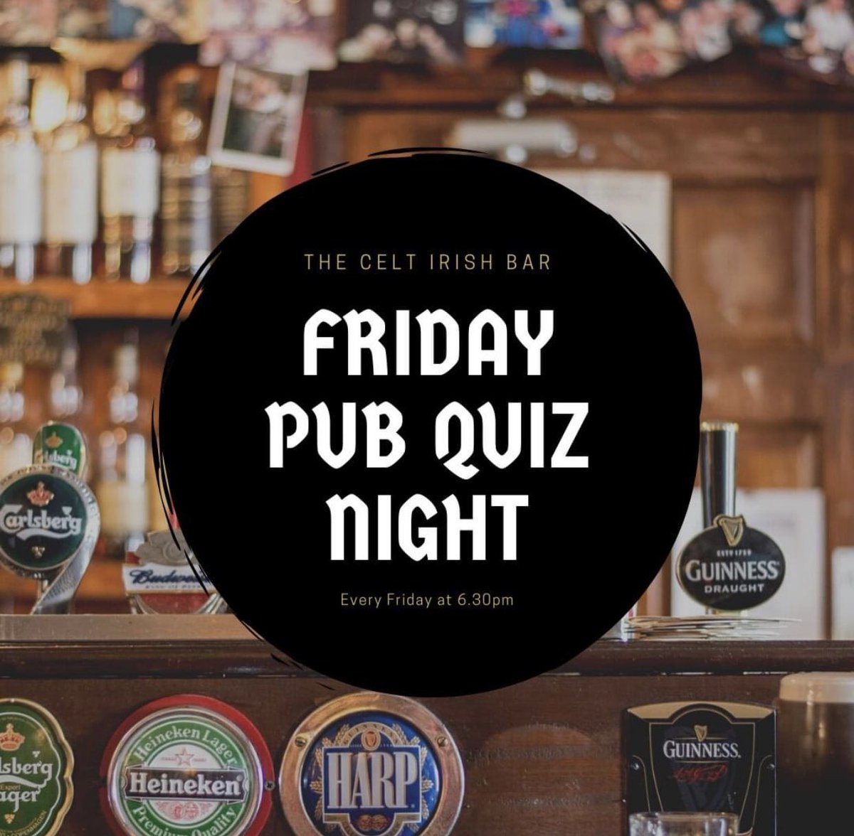 CeltBar's tweet photo. The Celt Quiz is back... 6.30pm every Friday ☘️ https://t.co/6znGTpLR0P