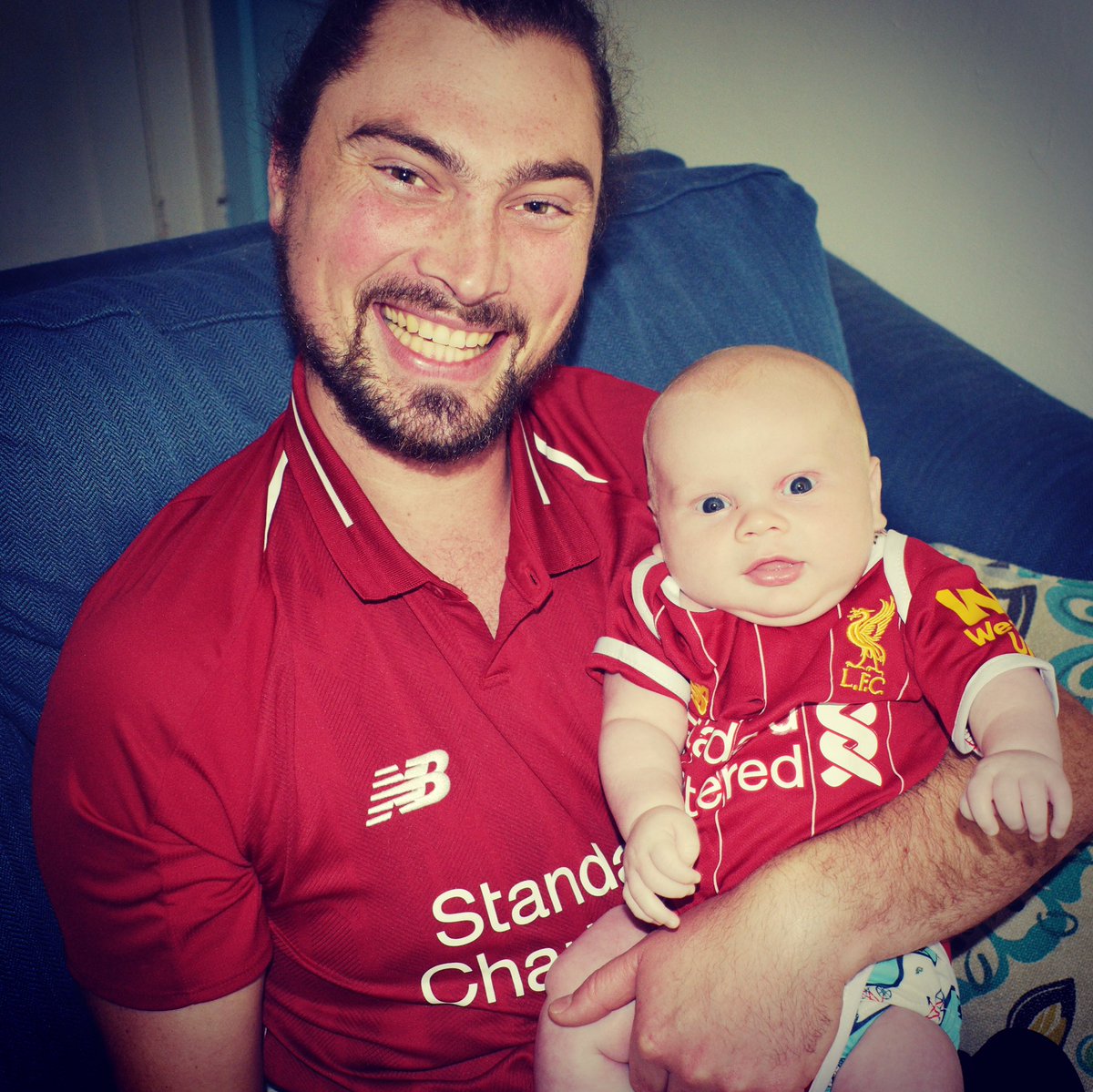 MoPat85's tweet photo. @LFC We are having a great first Father’s Day watching Liverpool for the first time with little guy! #YNWA #LFCatHome https://t.co/eOBGLn7OUe