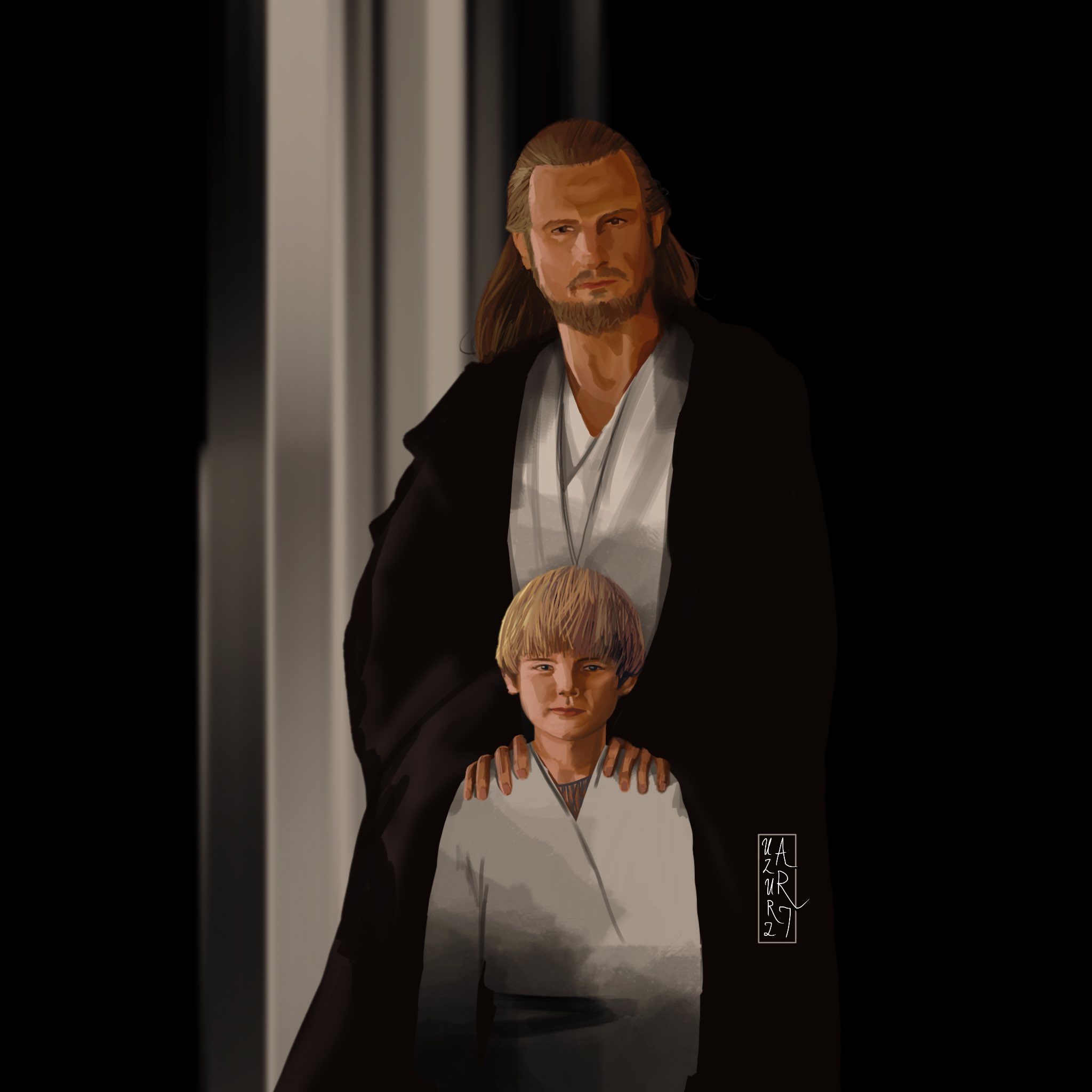 Uzuri Art on X: For this week's #StarWars What If…? I'm imagining an older  Qui-Gon Jinn with his apprentice, Anakin Skywalker. How would things have  been if Qui-Gon had trained him? #digitalart #