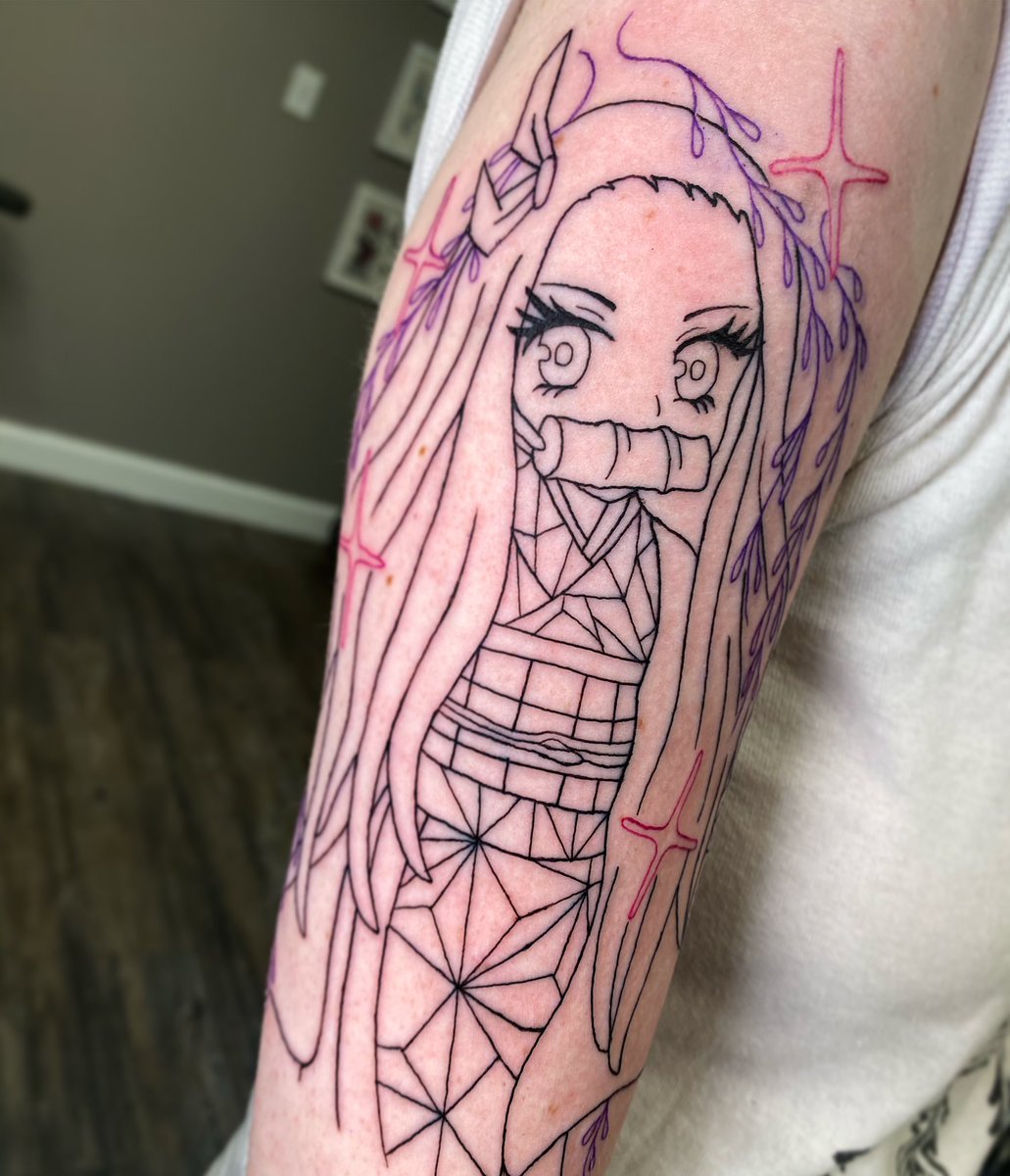 maytattoos's tweet image. “She was the beauty of our hometown! Our Nesuko ! “
Started this Nezuko piece today 💖 can’t wait to finish her 😍  #houstontattoo #DemonSlayer
