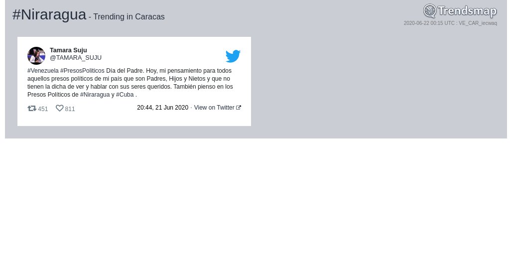 #niraragua es ahora una tendencia en #Caracas

trendsmap.com/r/VE_CAR_iecwaq