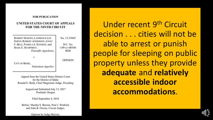 PROBLEM COURT: SENTENCINGConviction of a crime for being in public space & engaging in acts of survival is cruel & unusual; homelessness disproportionately impacts minorities & women. End the criminalization of homeless persons. See https://digitallibrary.un.org/record/1302425?ln=en