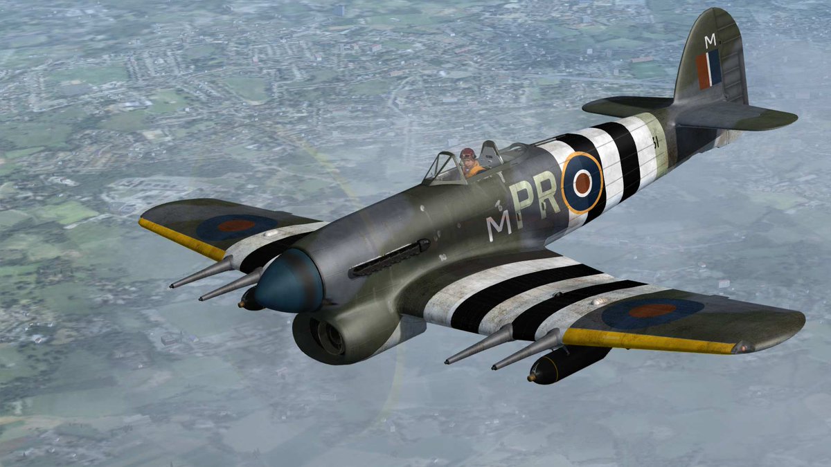 The most deadly tactical weapon in World War II was the British Hawker Typhoon single-seat fighter-bomber.It dropped bombs, fired rockets, and was armed with four 20mm cannons.
