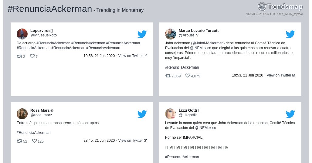#renunciaackerman es ahora una tendencia en #Monterrey

trendsmap.com/r/MX_MON_fqpzvo