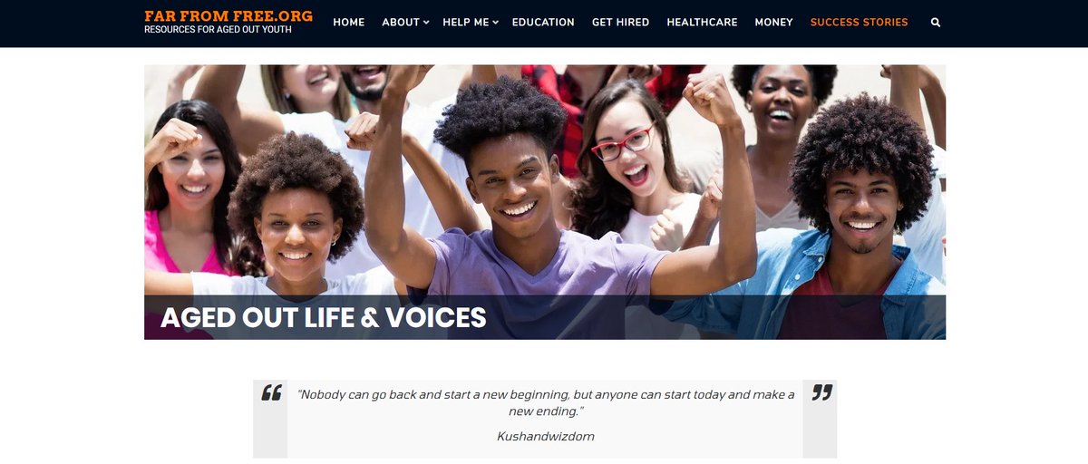 WildWizardWeb's tweet image. I'm excited to announce the launch of the re-designed FarFromFree.org website! It's a site devoted to providing aged out youth from the foster care system with the resources they need to thrive once they become adults. Farfromfree #fostercare #homeless #agedout #webdesign