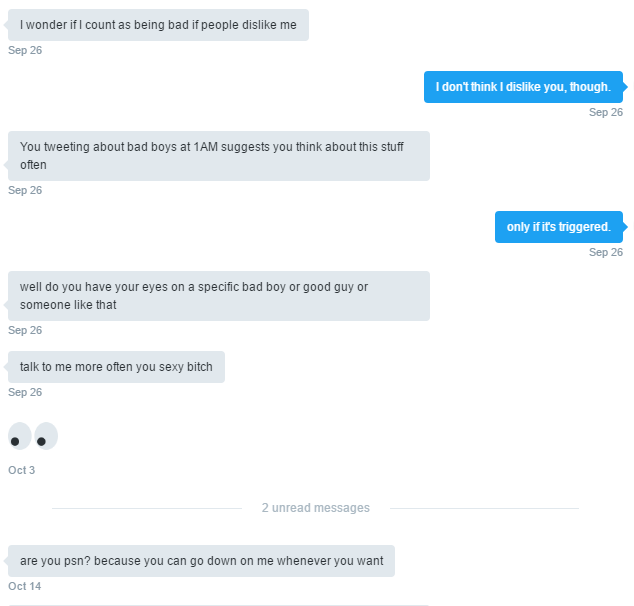 I have other screen shots of the things he would DM other women, these were specifically to me.