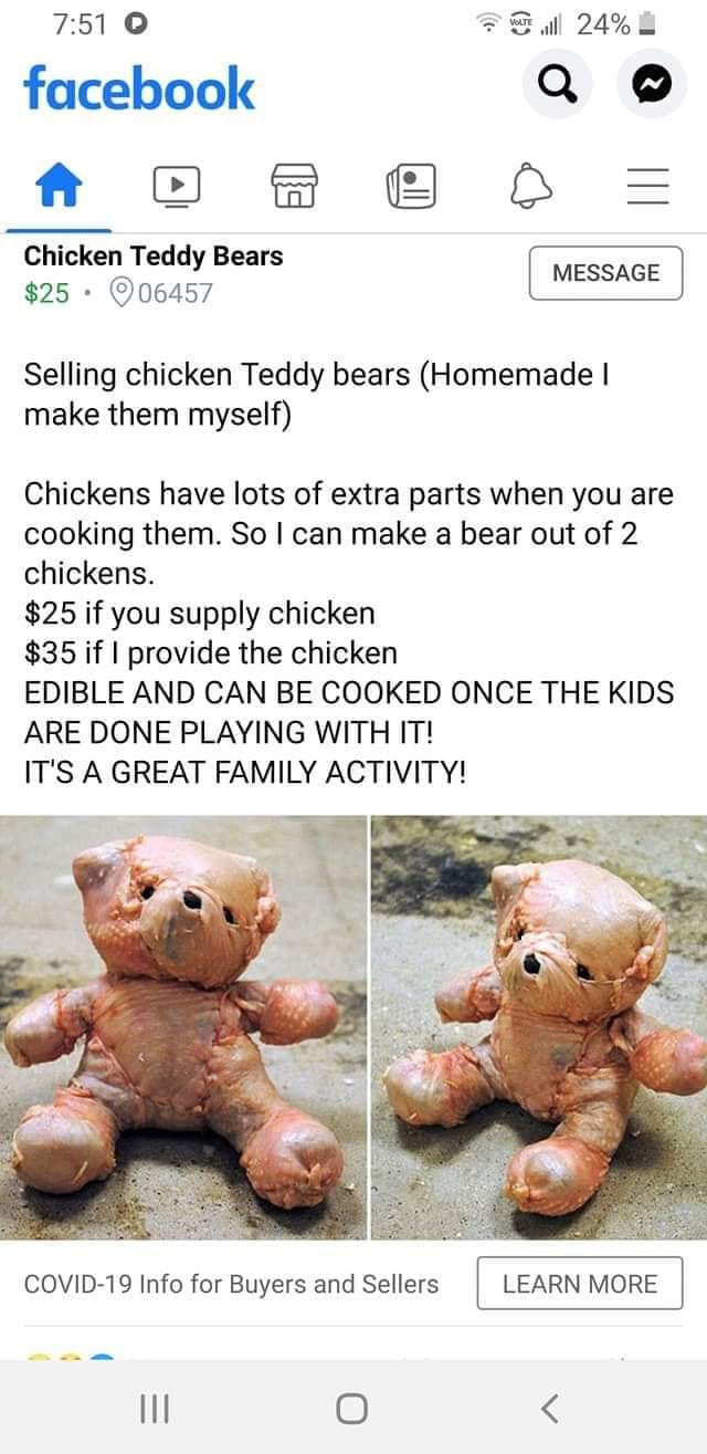 chicken teddy bear