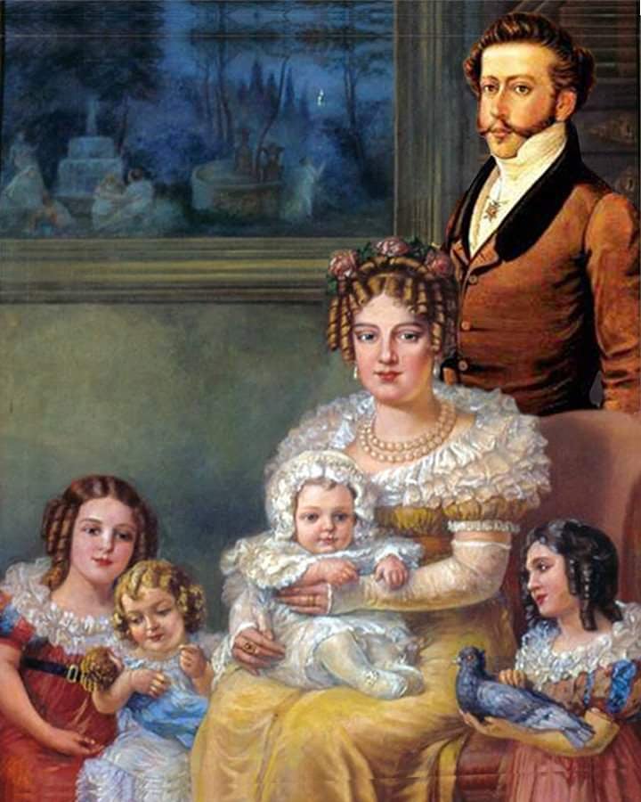 TV Imperial on Twitter: "Ideia de como seria a Fam&iacute;lia imperial do I  Reinado reunida: O Imperador Dom Pedro I; a Imperatriz Dona Leopoldina; as  Princesas do Brasil Dona Francisca, Dona Paula