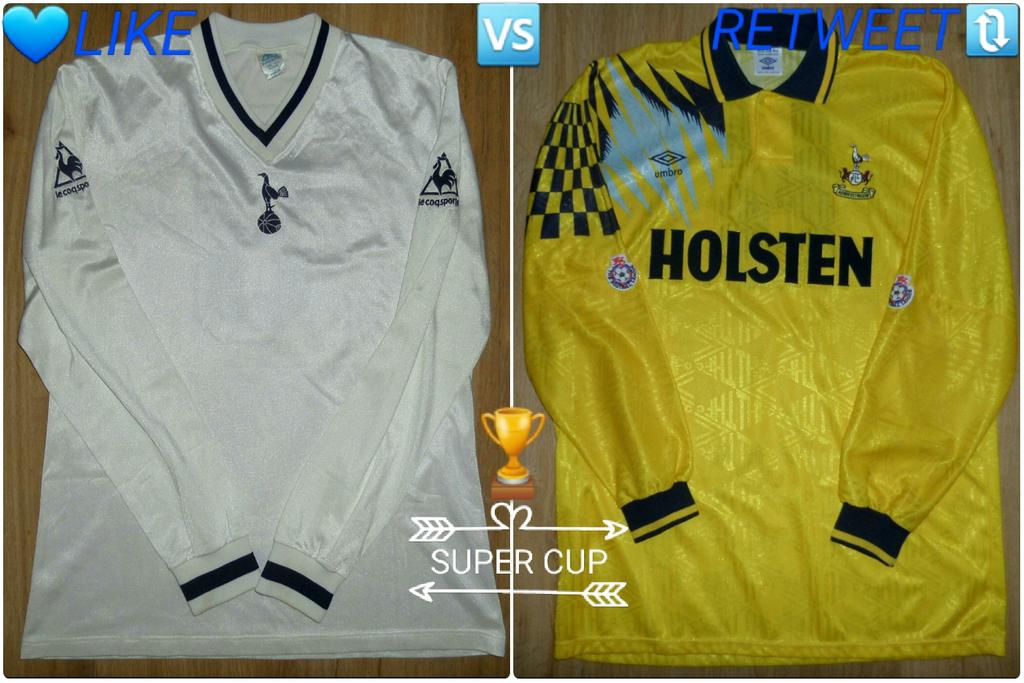 Tottenham Match Worn Collector & Authenticator 👕 (@spursshirt) on Twitter photo Here are your👕winners💙This is the super cup🏆 <a href="/lecoqsportif_uk/">LE COQ SPORTIF</a>🆚️<a href="/UmbroUK/">Umbro UK</a>-Both legendary shirts with the likes of <a href="/GrahamRoberts4/">Graham Roberts</a> wearing the Home example and <a href="/JE3Foundation/">Justin Edinburgh 3 Foundation</a> wearing the away💙
💙Press LIKE to vote for <a href="/lecoqsportif_uk/">LE COQ SPORTIF</a>
🆚️
🔃Press RETWEET to vote for <a href="/UmbroUK/">Umbro UK</a> Here are your👕winners💙This is the super cup🏆 <a href="/lecoqsportif_uk/">LE COQ SPORTIF</a>🆚️<a href="/UmbroUK/">Umbro UK</a>-Both legendary shirts with the likes of <a href="/GrahamRoberts4/">Graham Roberts</a> wearing the Home example and <a href="/JE3Foundation/">Justin Edinburgh 3 Foundation</a> wearing the away💙
💙Press LIKE to vote for <a href="/lecoqsportif_uk/">LE COQ SPORTIF</a>
🆚️
🔃Press RETWEET to vote for <a href="/UmbroUK/">Umbro UK</a>