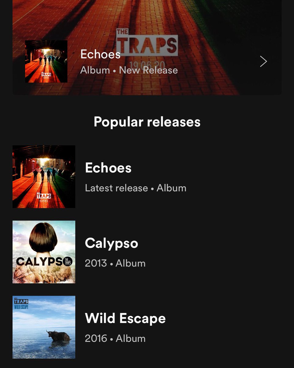 Thanks for those who got in touch struggling to find Echoes on Spotify on Friday. This has been rectified now so should be able to find and stream easily!