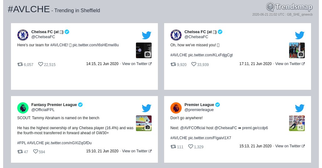 Trendsmap Sheffield tweet media