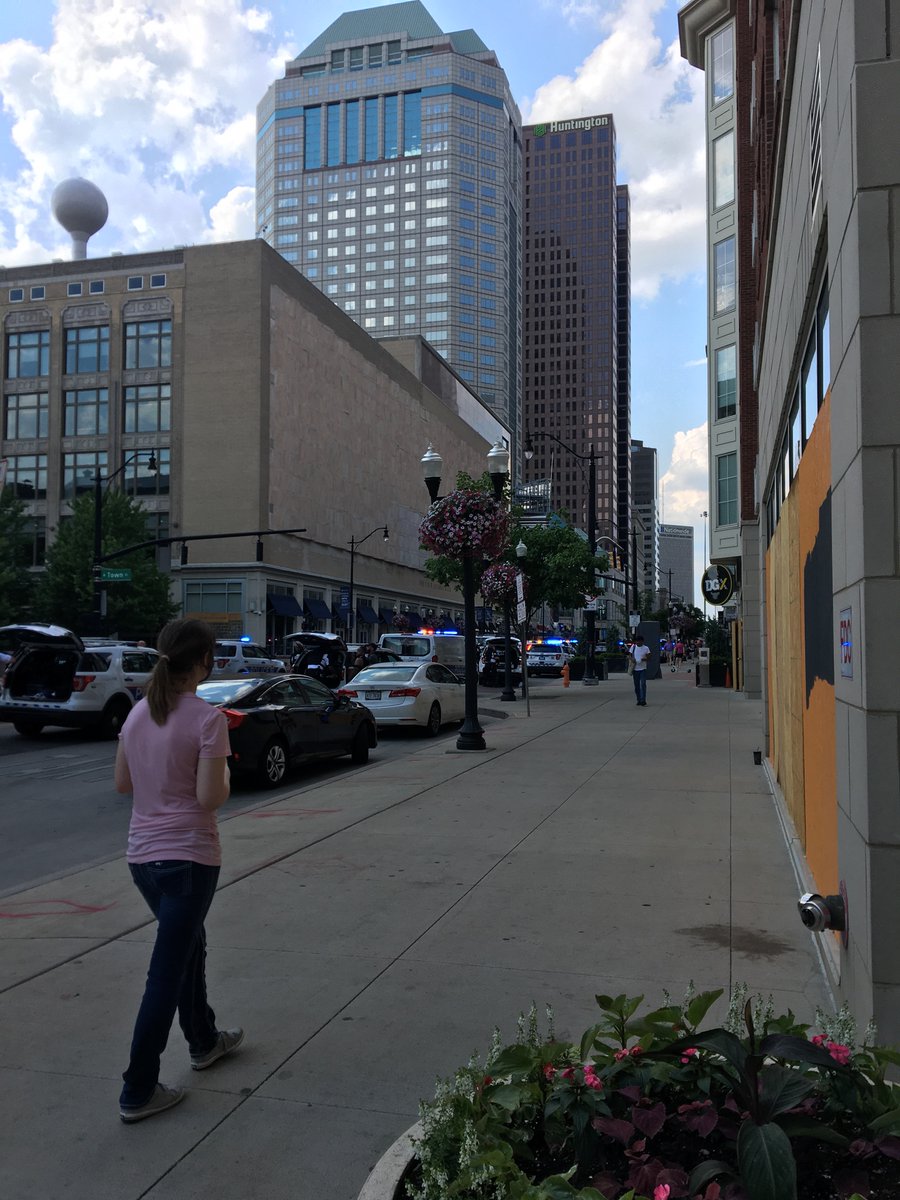 Police were just tear gassing protesters in downtown Columbus. Another 50 or so just showed up in riot gear. Probably 70(ish) cop cars blocking off high street.