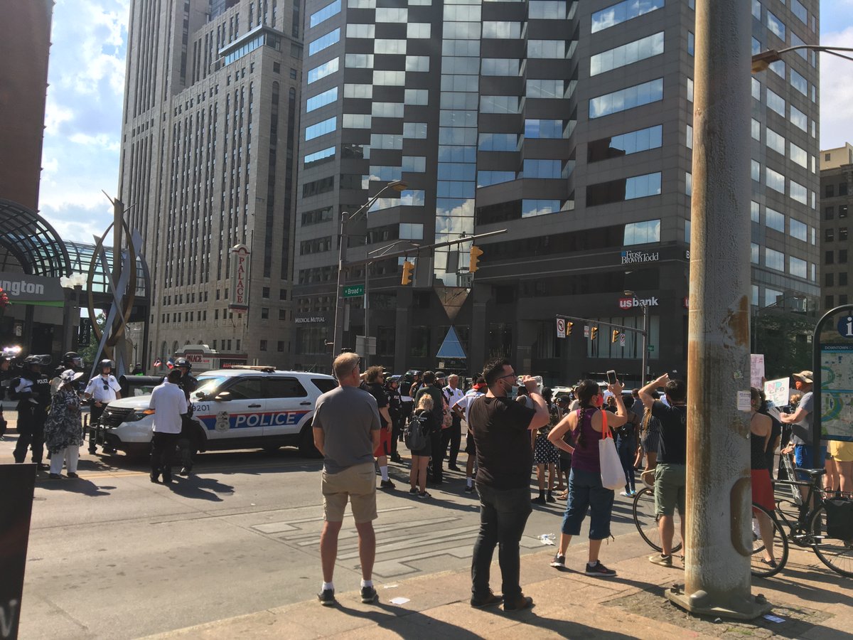 Police were just tear gassing protesters in downtown Columbus. Another 50 or so just showed up in riot gear. Probably 70(ish) cop cars blocking off high street.