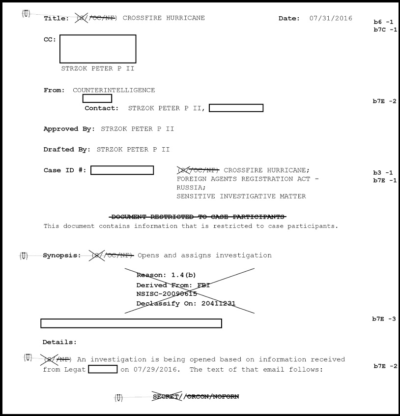 3) The *official* origin of crossfire hurricane surrounds George Papdopopulos. He's the centerpiece of the electronic communication, the "EC" that starts everything from an 'official' perspective. https://www.judicialwatch.org/press-releases/declassification-spyoperation/