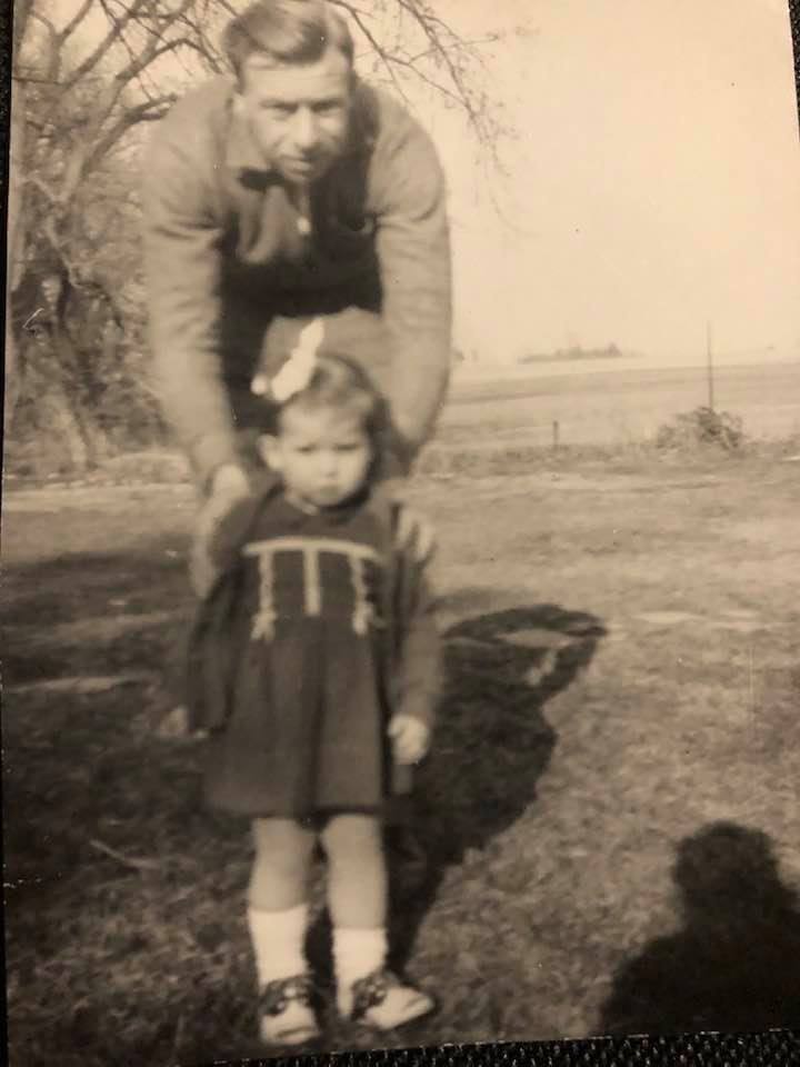 My Sister, our Father, and (Likely) mother's shadow.... probably spring 1965. I miss my sister but I can pick up the phone. I miss my father but he will never be far from me. #memoriescount.