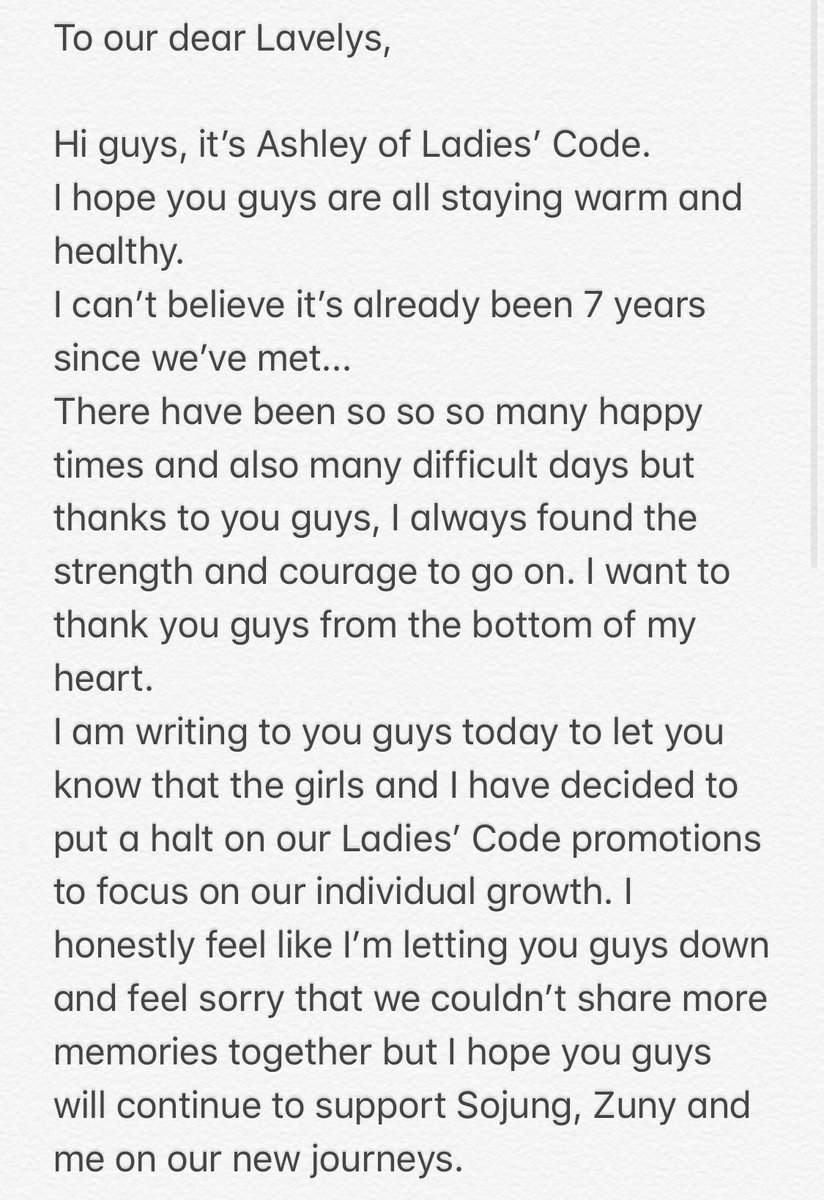 Oh, almost forgot some of the best tidbit about this whole mess: None of the Ladies' Code members thanked Polaris Entertainment for the past seven years. Only Ashley and Sojung thanked them for bringing them together. Which makes sense b/c the company didn't do anything for them.