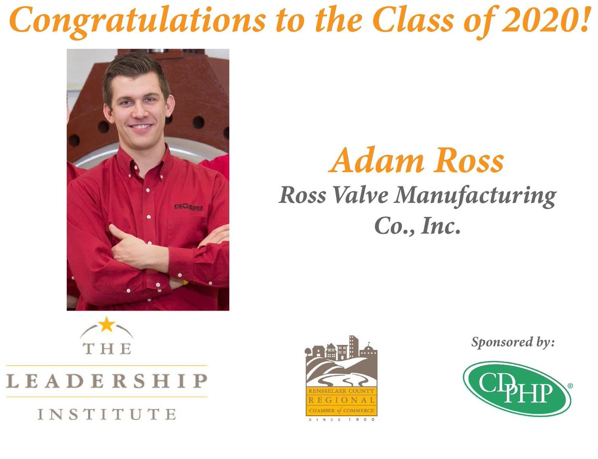 Congratulations to Adam Ross, one of our 2020 graduates of The Leadership Institute! 🎓 Adam serves as the Vice President of Manufacuring for <a href="/ROSSVALVE/">Ross Valve Mfg</a>. Congratulations, Adam!
