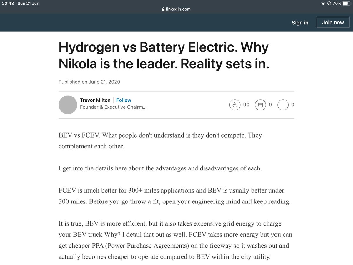 First of all, 90% of hydrogen is made by Natural Gas Steam Reformation, a process that produces CO2 and other pollutants. In that case, hydrogen may as well be just another fossil fuel, which is maybe why the oil industry is so ready to adopt it. But I don’t want to be unfair...