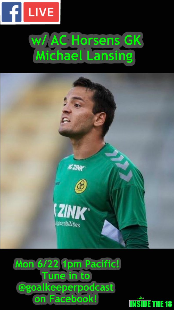 goalkeeperpod's tweet photo. Insiders 👀! Going FB live w/ @AC_Horsens GK @lansing_1  Mon 6/22 1pm Pacific.

Link: https://t.co/3S20y1l4dB

Chatting closing space &amp; how to properly "turn" in to a shot. 🧤

Tune in to @goalkeeperpod on Facebook &amp; leave ur Q's! 

#goalkeeperpodcast #achorsens #goalkeepersaves https://t.co/pVQ6xv59e7