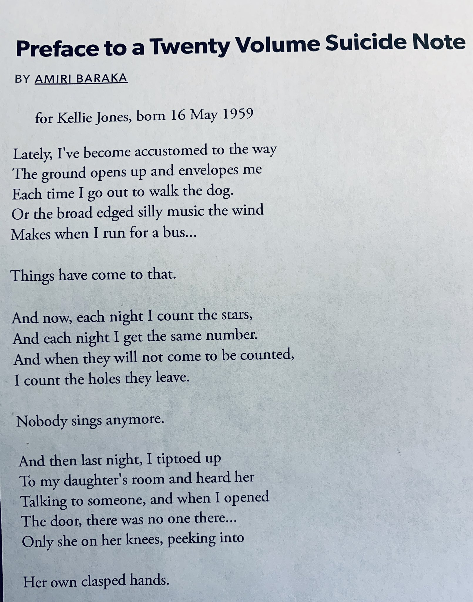 Victoria Chang A Poem Jaswinder Bolina Brought Into Class Today Amiri Baraka T Co Edekrtgwm2 Twitter