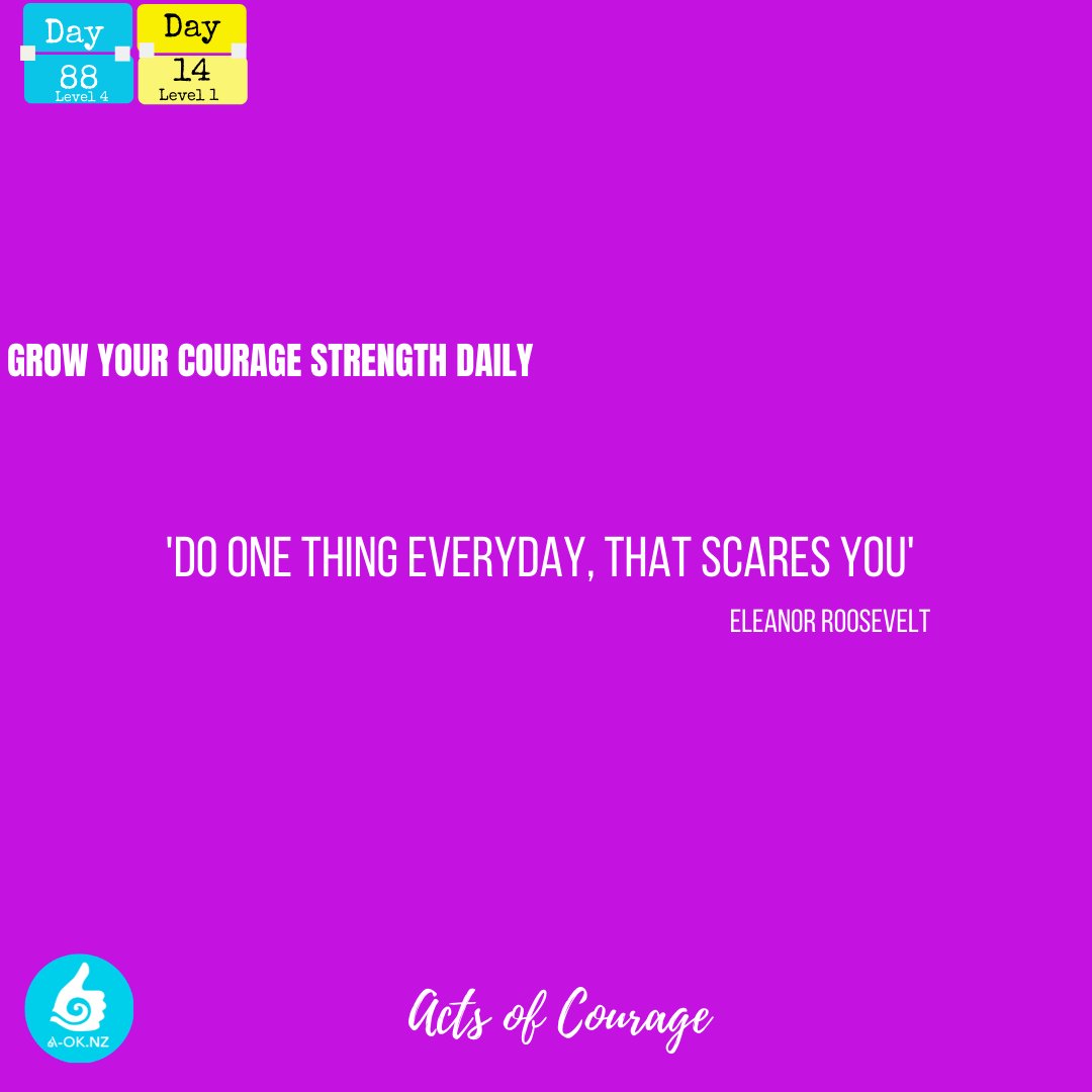 AOKNZTraining's tweet image. Courage is a mindset.  Unless we practice using it, its always hard to activate. Imagine if we practiced acts of courage on a daily basis, how much easier it would be to activate courage. Check in this week for daily acts of courage. #aoknz #THINKitDOitBEit #mindsupport