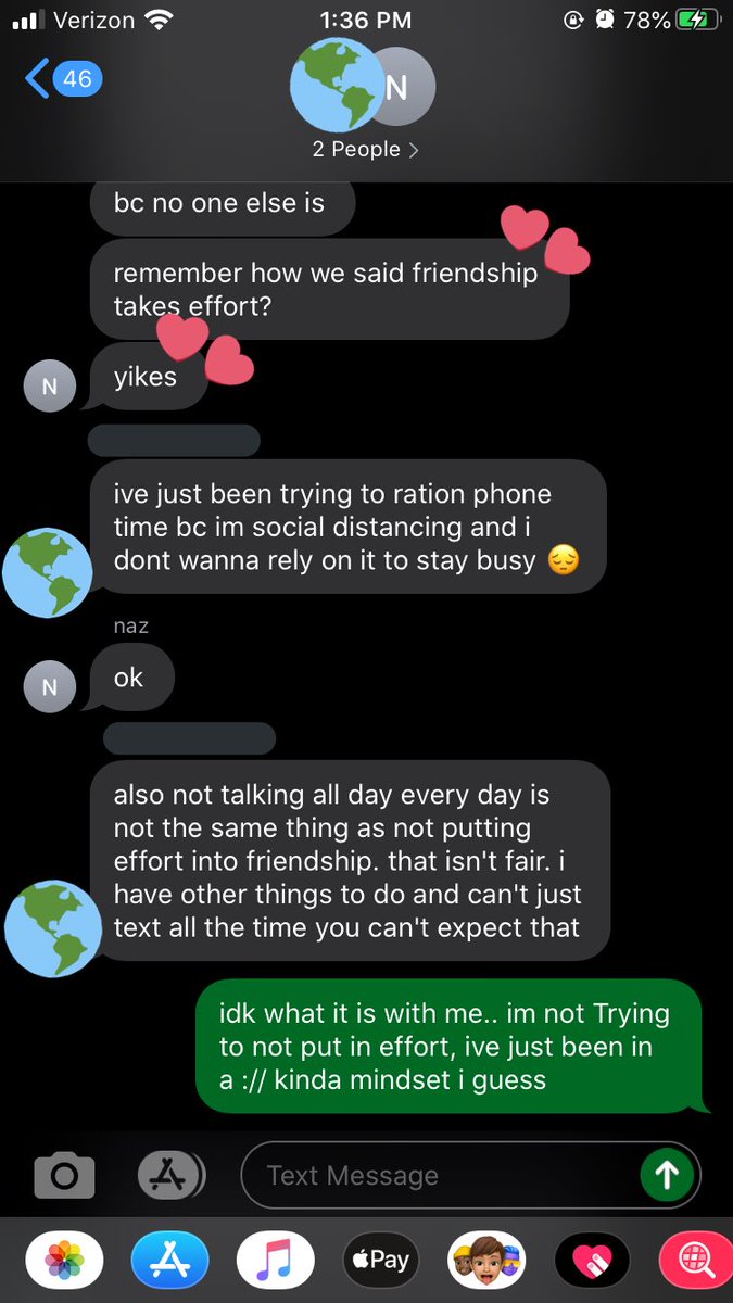 eventually we talked to our friend and things were ok. naz didnt like that. she started ignoring us. then she sent a nasty, nsfw picture of an atz member, and when we didnt respond, she did this. march 17 1/3