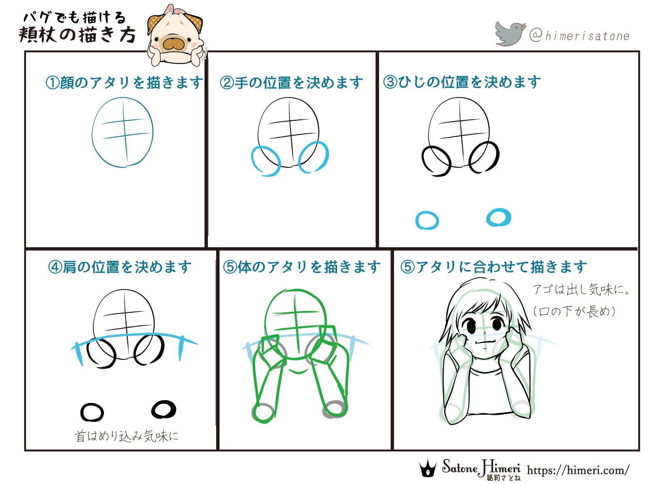 京イラストひめり イラストのコツ教える絵師 おはようございます もう蚊出てますね 噛まれるの嫌だしgも怖いので部屋 にハッカ油撒いてる 部屋中凄い匂いだけど目覚めは良いよ 今日の イラスト講座 はリクがあったので パグ でも描ける頬杖の 描き