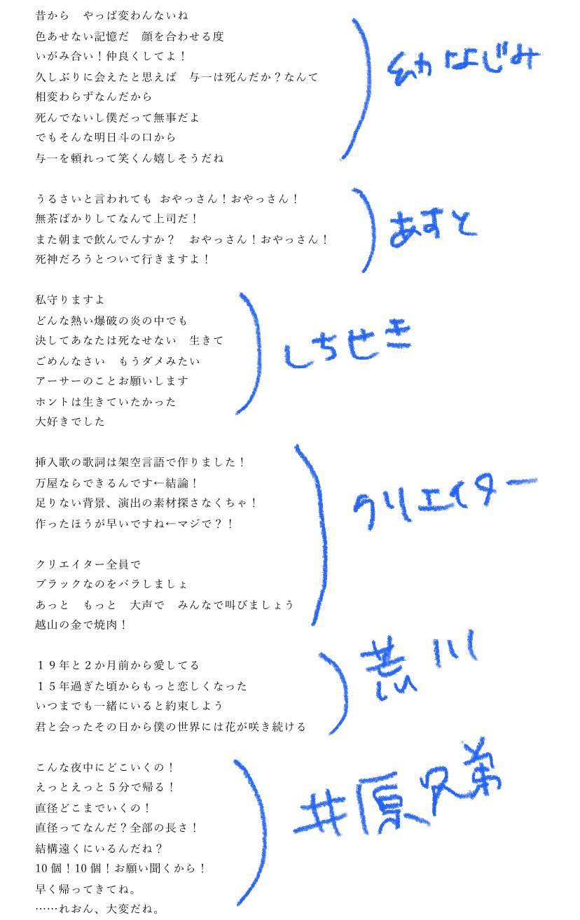 تويتر ありあは على تويتر 自己満足ほしむすび組曲歌詞 メインキャラは全員入れれた たなとさん入れれんかった 皇は入曽と玖乙女のとこに入ってる換算で 八木沢発狂歌詞がお気に入り T Co Ymn7xygt5k