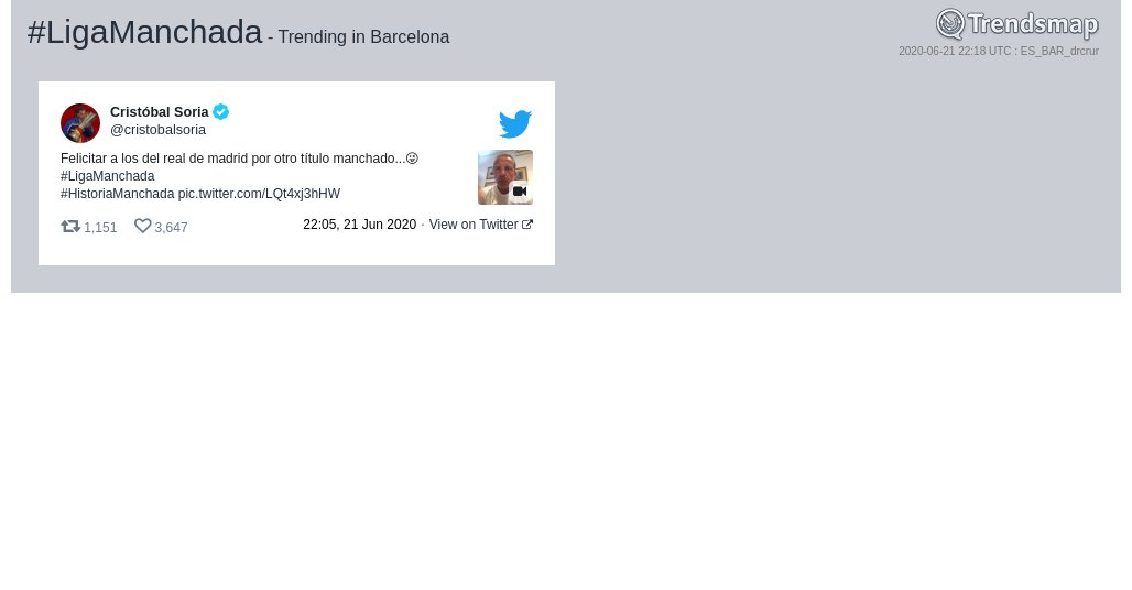 #ligamanchada es ahora una tendencia en #Barcelona

trendsmap.com/r/ES_BAR_drcrur