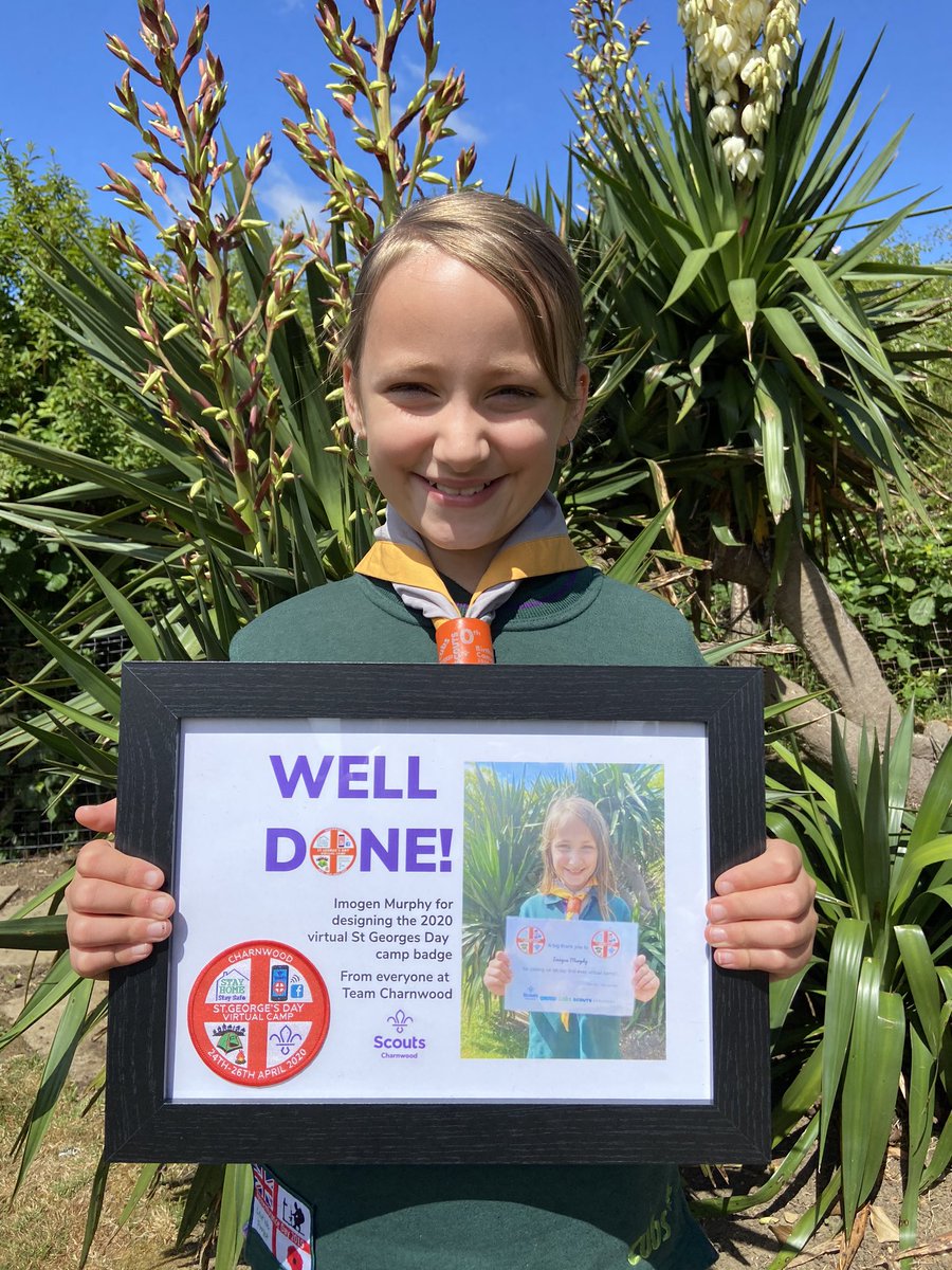 JacquiMurphy15's tweet photo. @latimerprimary Imogen received a surprise gift from the District Scouts. It a framed certificate and the Cub camp badge that she designed! It is pride of place in the living room. #latimerfamily https://t.co/zD9PFhGRil