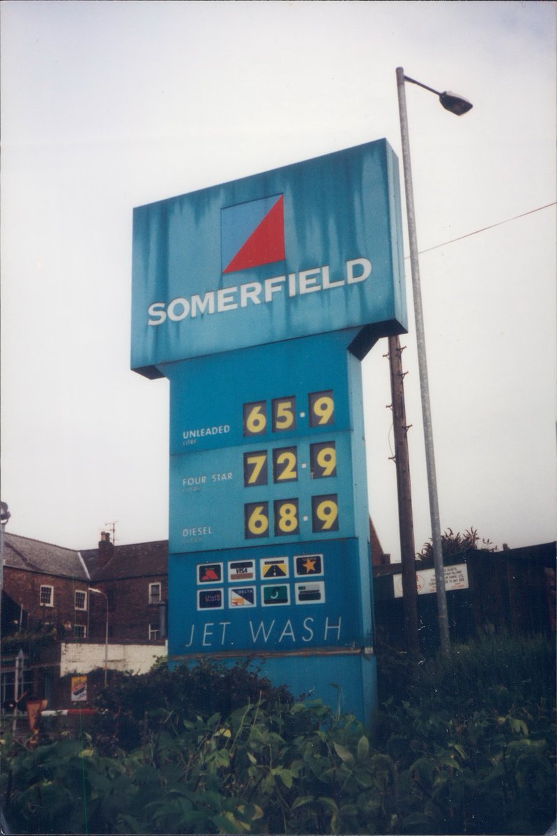 Day 182 of  #petrolstationsSomerfield, Spalding, Lincs 1999  https://www.flickr.com/photos/danlockton/15650158183  https://www.flickr.com/photos/danlockton/16269590612This was near the Chatterton Water Tower in the centre of Spalding—but does anyone know where exactly? There's a  @sainsburyarch nearby now, but site looks a bit different