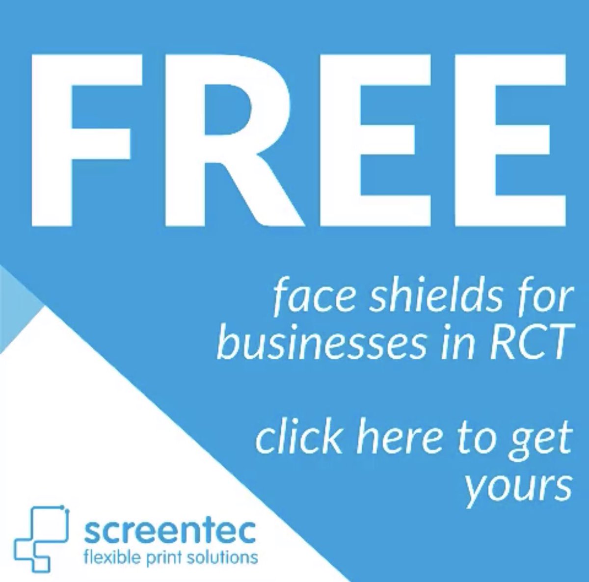 Great work Tom Dean &amp; the whole Screentec team! 

Proud to be associated with this amazing community focussed business. 

RCT BUSINESSES CAN APPLY FOR FREE FACE MASKS VIA THE LINK >>> lp.screentec.co.uk/rct-giveaway