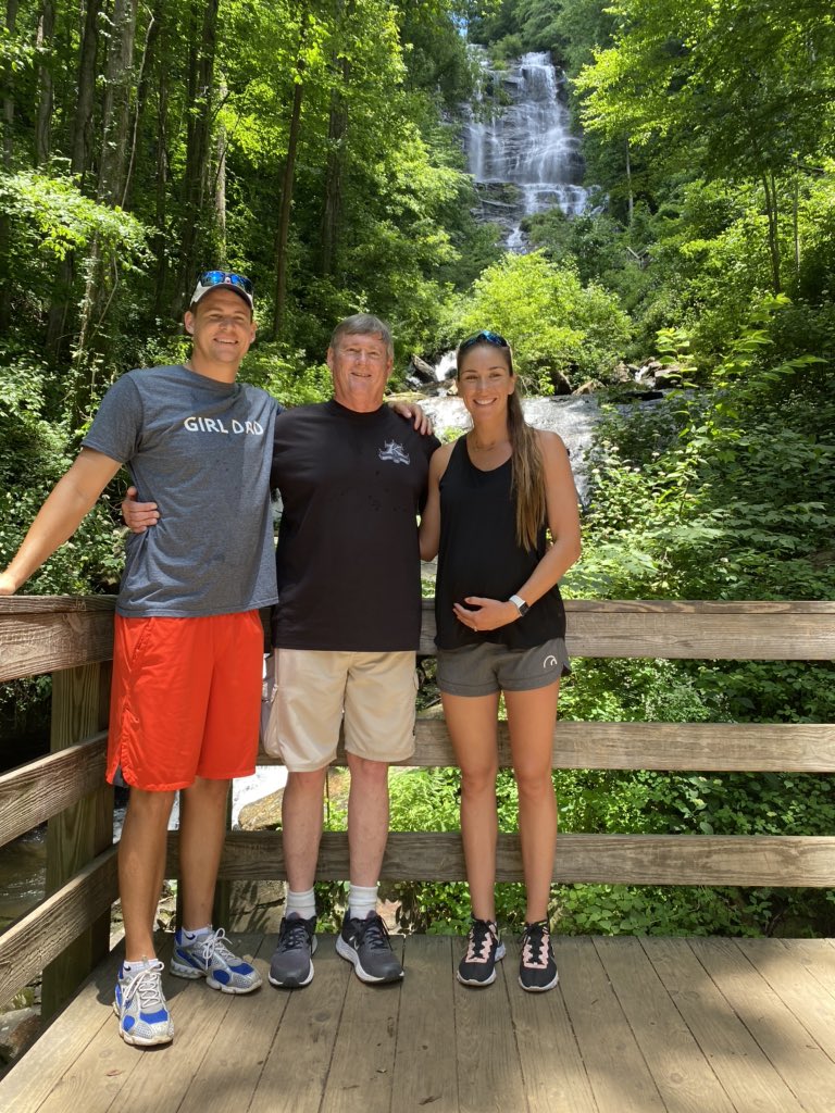 JD_Pollock's tweet photo. So fortunate we were able to spend Father’s Day back home in Georgia with my dad and brother. 

It was our final trip as a party of two for @Irene__Pollock and I. Time to dig our heels in and get ready for little Paisley! https://t.co/I0oAEb1L3C