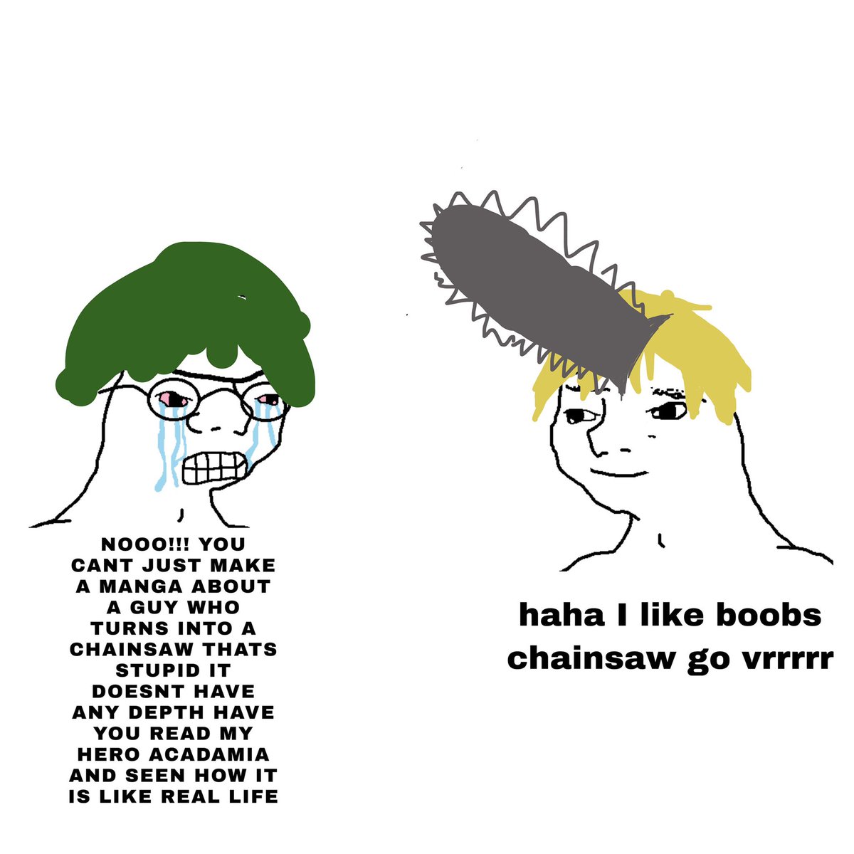 Anyone have any chainsaw man memes? If so drop them, shouts out to the  peeps who made these. My apologies for the last one 😌 but w for the goat  who made