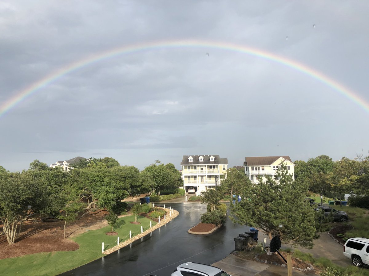 Quick downpour provides great little rainbow here in Duck, NC right now.