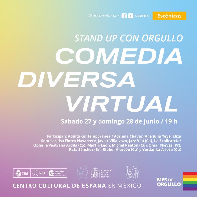 ccemx's tweet photo. 🏳🌈 Porque otra comedia es posible te invitamos a disfrutar de stand up sin sexismo. @AnaJuliayeye (Mx) @OphCourse (Co) @jazzvila (Cu) y @michelpenton (Cu) son algunas personalidades que forman parte de #ComediaDiversa especial por el #MesDelOrgullo 👉 https://t.co/P4vd31p0uR https://t.co/HNpFggGQqF