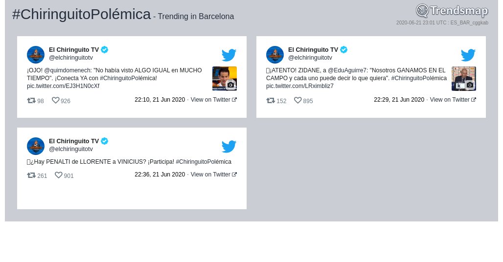 #chiringuitopolémica es ahora una tendencia en #Barcelona

trendsmap.com/r/ES_BAR_cggkab