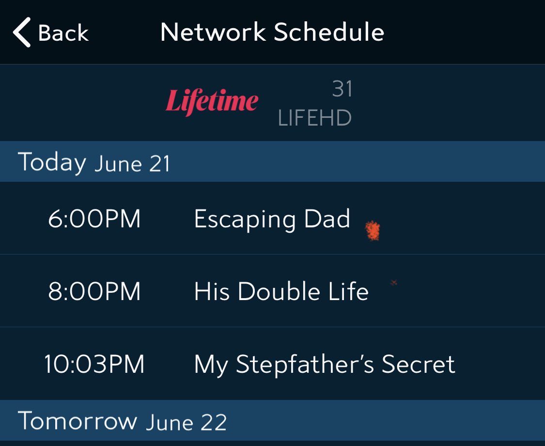 Sweet_oblivion1's tweet photo. Nice #fathersday2020 lineup from @lifetimetv   Next at 11 ‘Dad’s Have Smelly Feet’ https://t.co/ek84vyMJhh