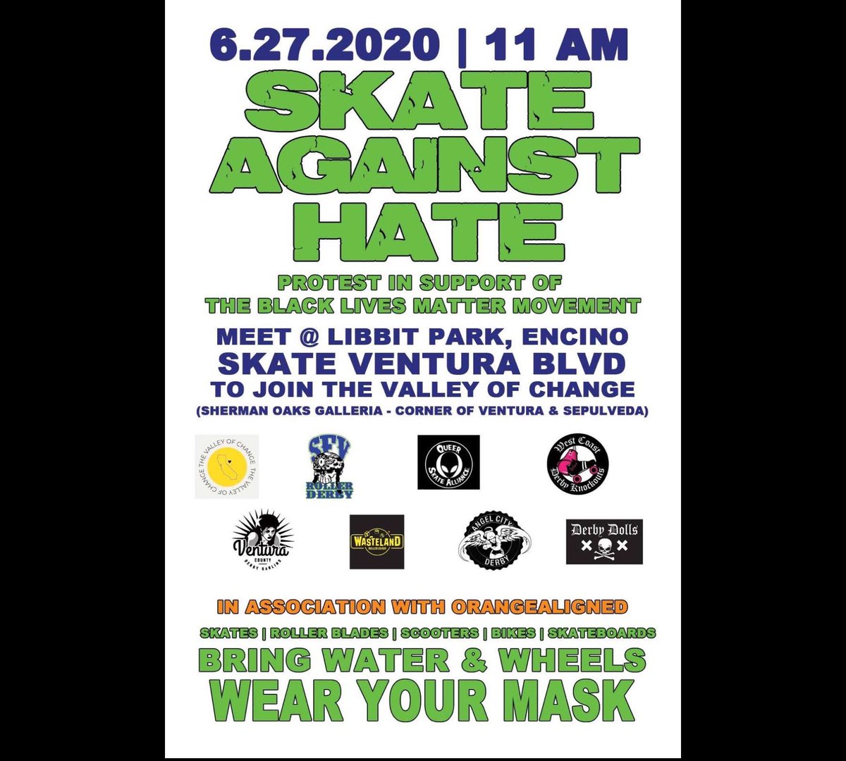 DerbyDolls's tweet image. Skater community! Join us for a protest on wheels next weekend. Bring your mask, sign, and skates.

#derbytwitter #LAPROTESTINFO #skateagainsthate #protest #BLMprotest #RacismIsAVirus